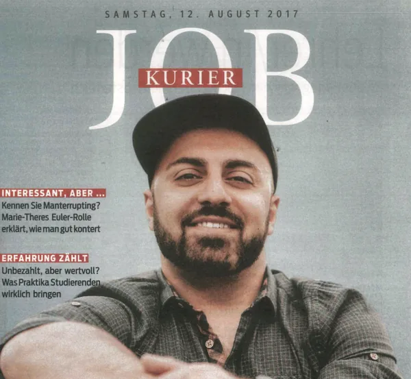 Kurier Job: Titelseite mit Ali Mahlodji
