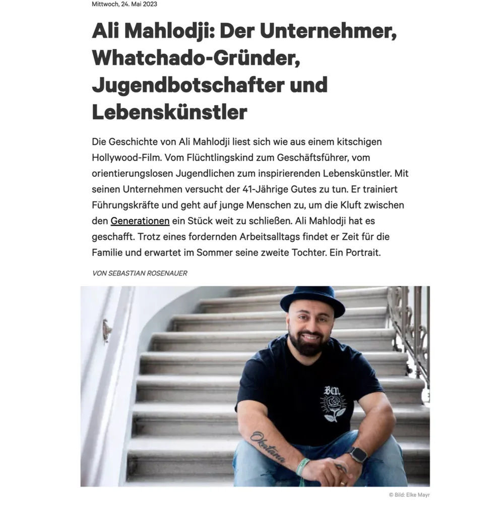 NEWS: Porträt „Der Unternehmer, Whatchado-Gründer, Jugendbotschafter und Lebenskünstler“